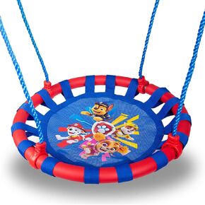 Swurfer Paw Patrol Tree Swing ، Saucer Swing - مجموعات أرجوحة للفناء الخلفي ، أرجوحة في الهواء الطلق للأطفال