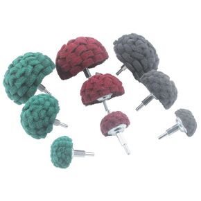 9 Pcs Scouring Pads, 1/4'' Shank Half Ball Shape Non Woven Buffing Polishing Kits for Drill, Power Scrubber Drill Polishing Kits