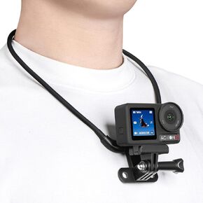 Tomat Action 5 Pro POV Neck Mount for DJI Osmo Action 5 Pro/4/3/Pocket 3 Accessories, Quick Release POV Video Flexible Angle Necklace Holder for Insta360 X4/ACE Pro 2/for Gopro