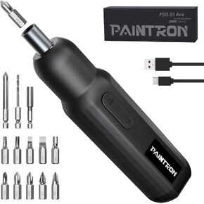 Electric Screwdriver Set,4V Cordless Rechargeable Screwdriver with 250 RPM Powerful Motor, USB-C, LED, 1 Drill Bit, 12 Bits for Furniture/Electrical Repairs