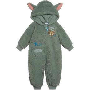 STAR WARS The Mandalorian Grogu Cozy Sherpa Zip Up Cosplay Coverall Newborn to Infant Sizes (Newborn - 24 Months)