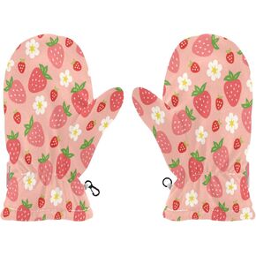 Kids Snow Mittens Kawaii Dogs Toddler Warm Gloves Grey Winter Ski Mittens for Girls Boys Baby 2-4 Years S