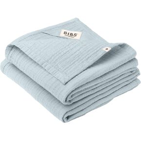 Bibs Cuddle Cloth | 2-Pack of 100% Organic Cloths | Perfect Nursing & Changing Mat Cover | Soft & Absorbent | Made in Denmark | Measures 27" x 27" (Baby Blue)