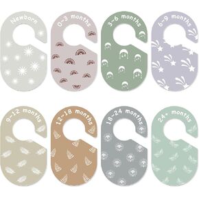 Set of 8 nursery closet dividers，baby clothes dividers for closet，baby closet organizer，baby clothes organizer，baby size closet dividers (triangle)