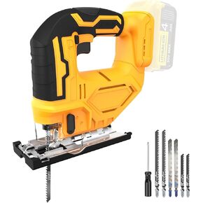 Cordless Jig Saw for Dewalt 20V Battery, LED Work Light, 0-45° Bevel Cuts, 3 Orbital Settings