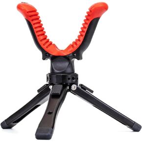 Zeadio Metal Tripod Rest, Adjustable Portable Rest Tripod Stand with 360 Degree Rotation V Yoke for Outdoor Activities