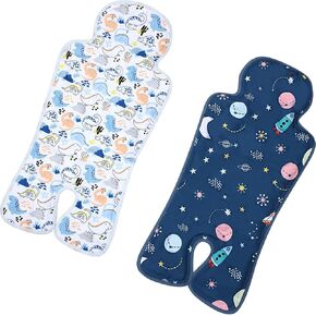 Pinkunn 2 Pcs Gel Car Seat Cooling Pad for Baby Summer Breathable Ice Cushion Multifunctional Ice Stroller Cooler Mat for Stroller Baby Dining Chair Child Safety Seat(Vibrant Color,Dinosaur, Sea)