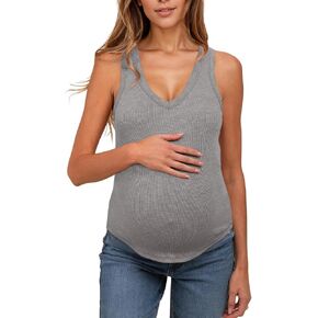 UNCLECAT Women's Maternity Tank Tops Summer V-Neck Sleeveless Pregnancy Clothes Casual Basic Shirt in Saudi Arabia