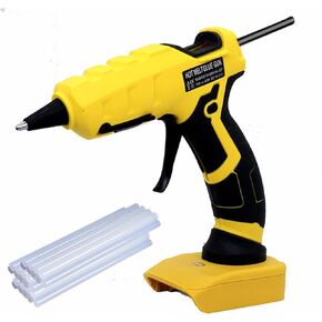 Cordless Hot Glue Gun, 50W Handheld Wireless Hot Melt Glue Gun, Compatible with DeWALT Battery (NOT Included), with 30PCS 7mm Glue Sticks for Arts & Crafts