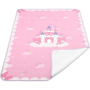 Bed Pads Pee Pad Waterproof Mattress Protector Washable 30 x 45.5 inch for Adults Printed Pink Candy Castle