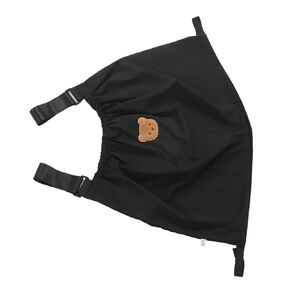 Stroller Bag, Waterproof Nylon, Reusable, Washable, Bear Pattern, Large Capacity for Mobile Phone (Black)