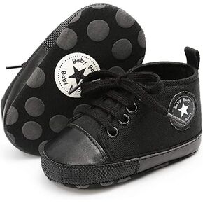 Unisex Baby Girls Boys Canvas High-top Shoes, Newborn Infant Anti-Slip Soft Sole Frist Walking Breathable Sneakers2