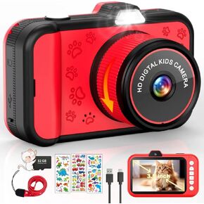 Kids Camera, 1080P 48MP Front Selfie Toddler Camera, 3.5 inch Big Screen Toy Camera, 10X Zoom in Chritmas Birthday Gift Cameras for Kids Boys Girl Age 2 3 4 5 6 7 8 9 10 11 12, Blue