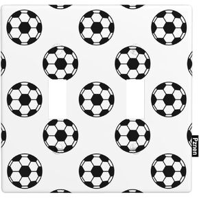 موضوع كرة القدم 2-Gang Wall Plate American Football Black and White Balls Double Toggle Convers