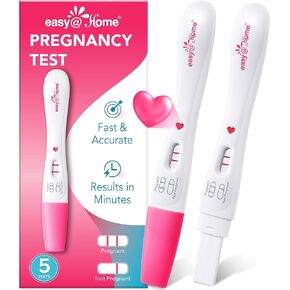 Easy@Home Smart Timing Pregnancy Test: Accurate Early hCG Detection - Fast Results & Easy to Use at-Home Tests with Love Heart Indicator | 5 Pack