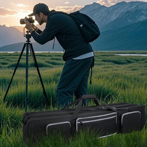 IBVIVIC Tripod Bag, 50.8" Tripod Carrying Case with Padded Divider | Light Stands Bag Dual Zipper for Monopods, Speaker Stands, Gear, Mic Stand, Tent Pole in Saudi Arabia