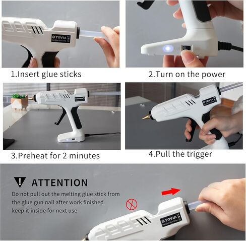 طقم مسدس غراء ساخن عالي درجة الحرارة مع التبديل ، T Tovia بالحجم الكامل 120 واط ، مدفع غراء ذوبان ثقيل مع 20 مساءً عصي الغراء الصافية لحرف DIY ، والزينة ، والإصلاحات السريعة ، والهدايا in Kuwait