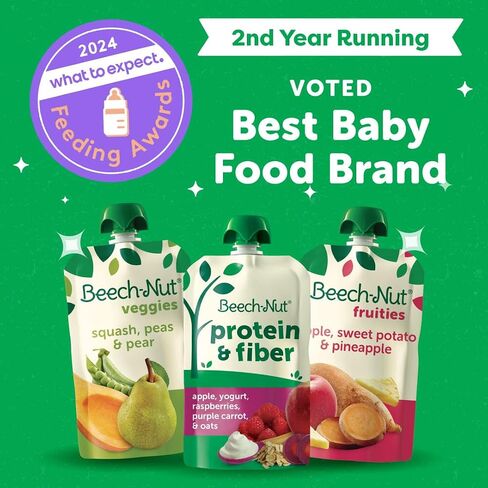 Beech-Nut Baby Food Pouches Variety Pack, NEW Fruit Purees Variety Pack, 3.5 oz (18 Pack) in Saudi Arabia