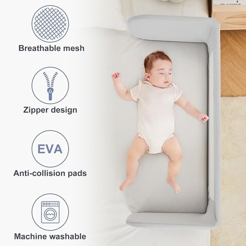 Ciilee Baby Bed Rail for Toddlers Foldable Kids Bed Rails Guard for Queen Bed Adjustable Children Side Railing for Twin Beds Portable Bedrail Safety Barandas para Camas de Niños（Grey,72.83 in in Saudi Arabia