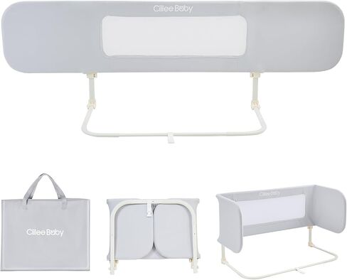Ciilee Baby Bed Rail for Toddlers Foldable Kids Bed Rails Guard for Queen Bed Adjustable Children Side Railing for Twin Beds Portable Bedrail Safety Barandas para Camas de Niños（Grey,72.83 in in Saudi Arabia