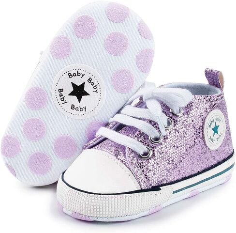 Unisex Baby Girls Boys Canvas High-top Shoes, Newborn Infant Anti-Slip Soft Sole Frist Walking Breathable Sneakers in Saudi Arabia