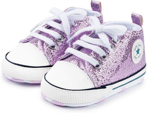 Unisex Baby Girls Boys Canvas High-top Shoes, Newborn Infant Anti-Slip Soft Sole Frist Walking Breathable Sneakers in Saudi Arabia