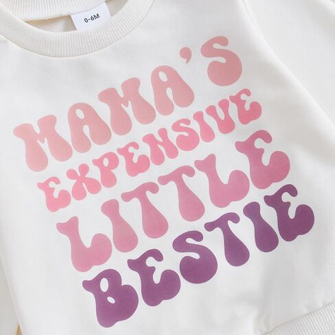 Toddler Baby Girl Fall Clothes Outfits Letter Print Sweatshirt Jogger Pant Clothes Set Cute Fall Winter Outfit in Kuwait