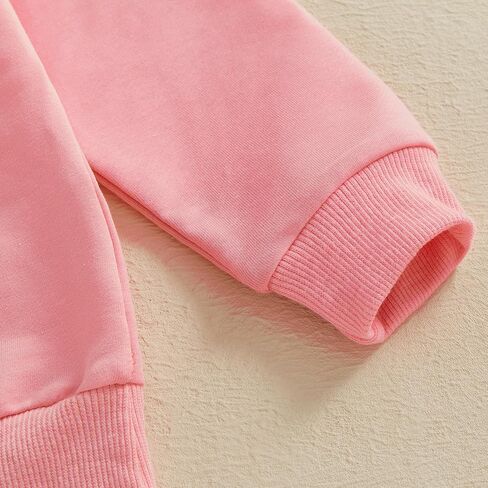 Toddler Baby Girl Valentines Day Outfit Letter Embroidery Crewneck Sweatshirt Top Heart Flare Pants Clothes Set in Kuwait