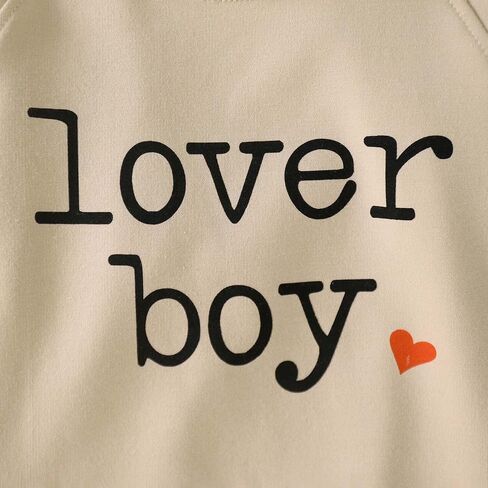 Ritatte Toddler Boy Valentine's Day Sweatshirt Baby Lover Boy Heart Print Sweatshirt Cute Crewneck Long Sleeve Pullover Tops in Saudi Arabia