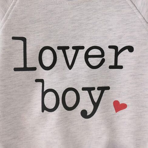Ritatte Toddler Boy Valentine's Day Sweatshirt Baby Lover Boy Heart Print Sweatshirt Cute Crewneck Long Sleeve Pullover Tops in Kuwait