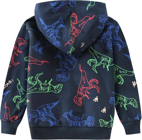 Hood Hand Kids Dinosaur Hoodies للأولاد Monster Truck Pullover Toddler Tractor Sweatshirt Sweatshirt القمصان النشطة 2-7 سنة in Kuwait