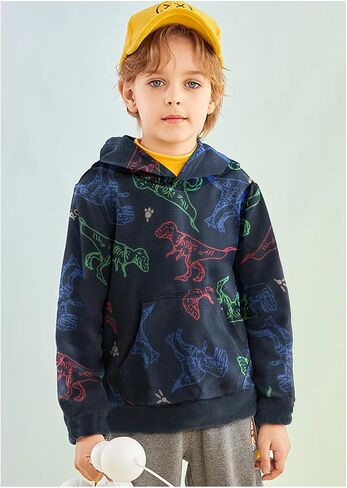Hood Hand Kids Dinosaur Hoodies للأولاد Monster Truck Pullover Toddler Tractor Sweatshirt Sweatshirt القمصان النشطة 2-7 سنة in Kuwait