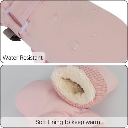 INOGIH Kids Toddler Snow Mittens Winter Cold Weather Fleece WarmWater-repellent Ski-Mittens for Baby Girls Boys in Saudi Arabia