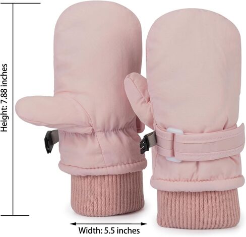 INOGIH Kids Toddler Snow Mittens Winter Cold Weather Fleece WarmWater-repellent Ski-Mittens for Baby Girls Boys in Saudi Arabia