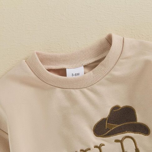 Honganda Baby Boy 1st Birthday Outfit Long Sleeve Cowboy Hat Wild One Bubble Romper Sweatshirt Fall First Birthday Clothes in Saudi Arabia