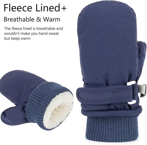 Kids Waterproof Ski Snow Mittens - Winter Warm Fleece Gloves for Boys Girls Cold Weather (for 4-8 years) in Kuwait