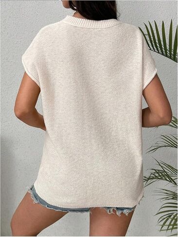 MakeMeChic Women's Maternity Sweaters Vest Sleeveless Round Neck Knitted Pullover Tops in Saudi Arabia