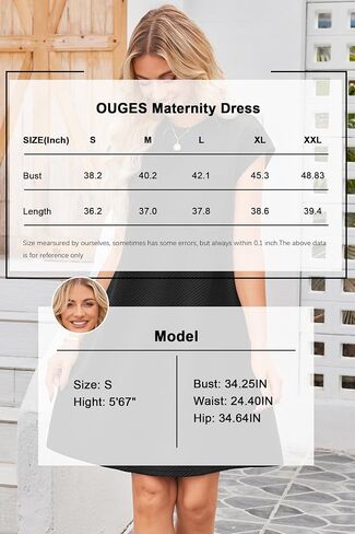 OUGES Women's 2025 Spring Mini Maternity Dress Cap Sleeve Casual Loose Basic T Shirt Dresses with Pockets in Kuwait