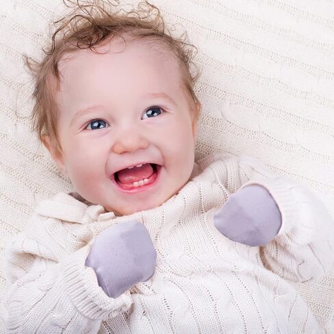 6 Pairs Newborn Baby Mittens No Scratch Gloves Infant Toddler Anti Scratch Essentials Unisex Cotton for 3-9 Months Girls Boys (Light Gray, White, Light Purple, Light Pink, Hot Pink, Rose Red, Solid) in Saudi Arabia