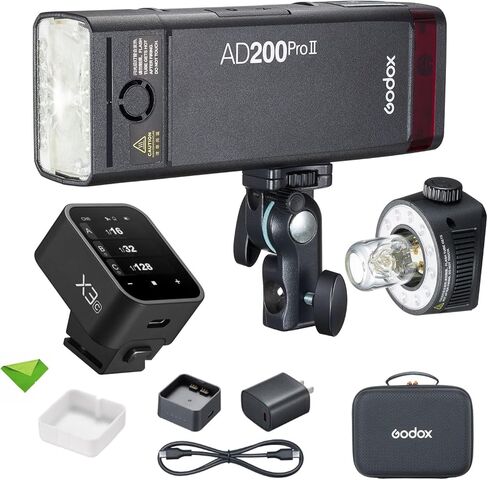 GODOX AD200 Pro II AD200Pro II 200Ws 2.4G Flash with Godox X3-C Trigger for Canon, 500 Full Power Flashes, 0.01-1.8s Recycling TTL Speedlite Pocket Monolight Strobe Flash (Upgraded Godox AD200 Pro) in Kuwait