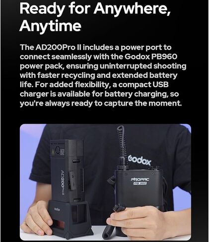 GODOX AD200 Pro II AD200Pro II 200Ws 2.4G Flash with Godox X3-C Trigger for Canon, 500 Full Power Flashes, 0.01-1.8s Recycling TTL Speedlite Pocket Monolight Strobe Flash (Upgraded Godox AD200 Pro) in Kuwait