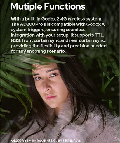 GODOX AD200 Pro II AD200Pro II 200Ws 2.4G Flash with Godox X3-C Trigger for Canon, 500 Full Power Flashes, 0.01-1.8s Recycling TTL Speedlite Pocket Monolight Strobe Flash (Upgraded Godox AD200 Pro) in Kuwait