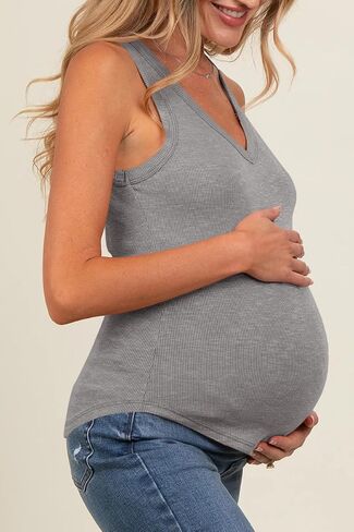 UNCLECAT Women's Maternity Tank Tops Summer V-Neck Sleeveless Pregnancy Clothes Casual Basic Shirt in Saudi Arabia