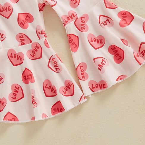 DCOHMCH TODDLER GIRL VALENTINES DAY WOATFT LETTER TEMBROIDE SWESTSHIRT SHIRT HEART HEART BAYS BAYS SPRING in Kuwait
