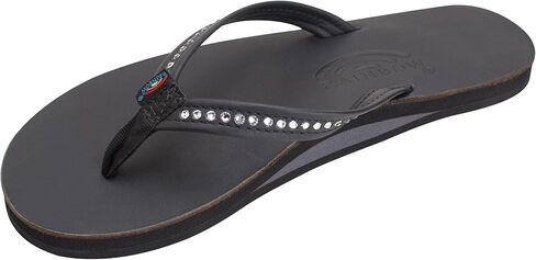 Rainbow Sandals Women's Single Layer Premier Leather w/Swarovski Crystal Narrow Strap in Kuwait
