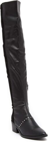 Womens Zaria Pointed Toe Over Knee Fashion, Black, Size 5.0 in Saudi Arabia