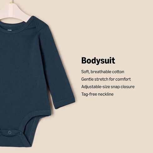 Amazon Essentials X Sofia Grainge Usisex Babies's Long Sleeve Crew Neck Bodysuit ، حزمة 3 in Kuwait