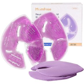 Large Breast Therapy Packs, Hot and Cold Breast Pads with 2 Soft Covers, Reusable Cooling Gel Packs are Breastfeeding Essentials, Relieve Clogged Ducts/Nipple Pain/Engorgement