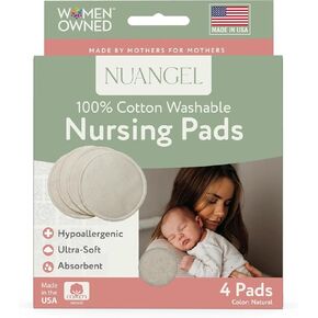 Natural Cotton Washable Nursing Pad, Essential for Newborn Care, Perfect Breast Pads for Leaking Milk, Nipple Pads for Nursing Newborns, Must-Have for Breastfeeding Moms (8 Pads per Package)