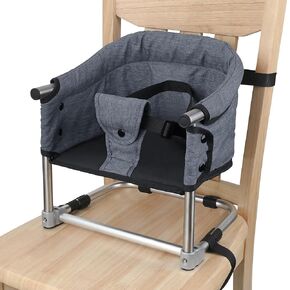 Booster Seat for Dining Table: Portable Toddler Booster Chair with Safety Buckle and Height Adjustable, Foldable Baby Feeding Chair, Kids High Chair Booster Seat for Kitchen Home Travel - Bright Blue